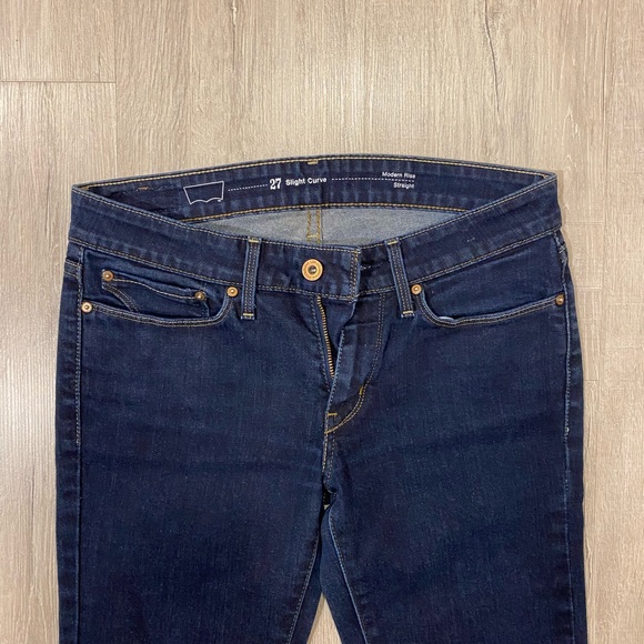 Levi’s dark blue jeans size 27 straight + modern rise - Picture 3 of 3